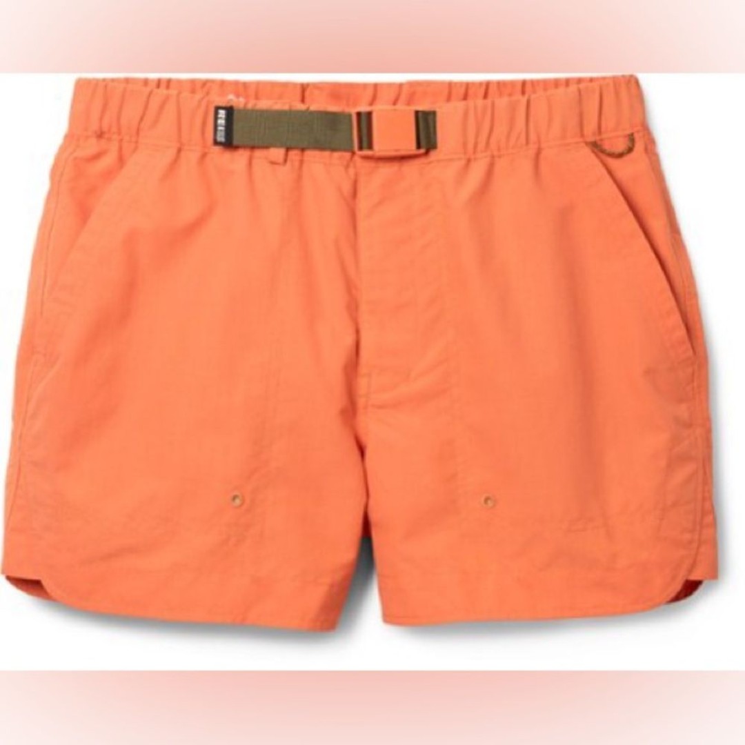 REI Co-op Sahara Shorts Orange belted pockets Hiking Camping Casual Women M