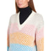 Stine Goya Jodi Moss Knit V-Neck Sweater Colorblock Stripe Size S