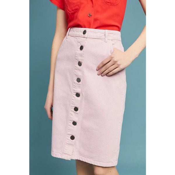 NWT Anthropologie Amaranth Denim Pencil SkirtJust Female Size XS. B-3
