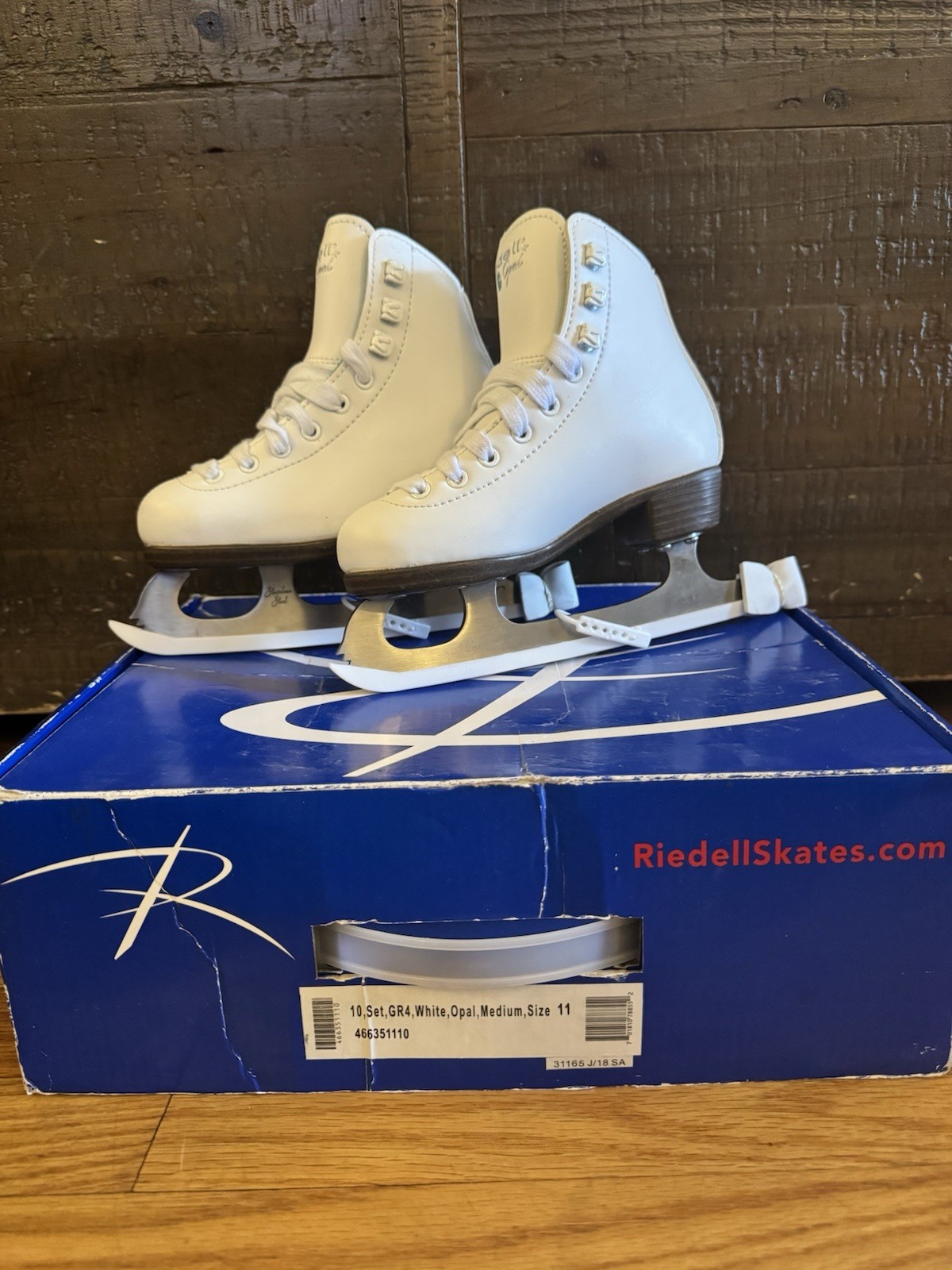 Riedell Opal White Ice Skates/Figure Skates - New In Box (read) Size J11