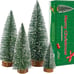 NEW Mini Christmas Tree, Small Pine Tree with Wooden Bases (Green 4pcs)