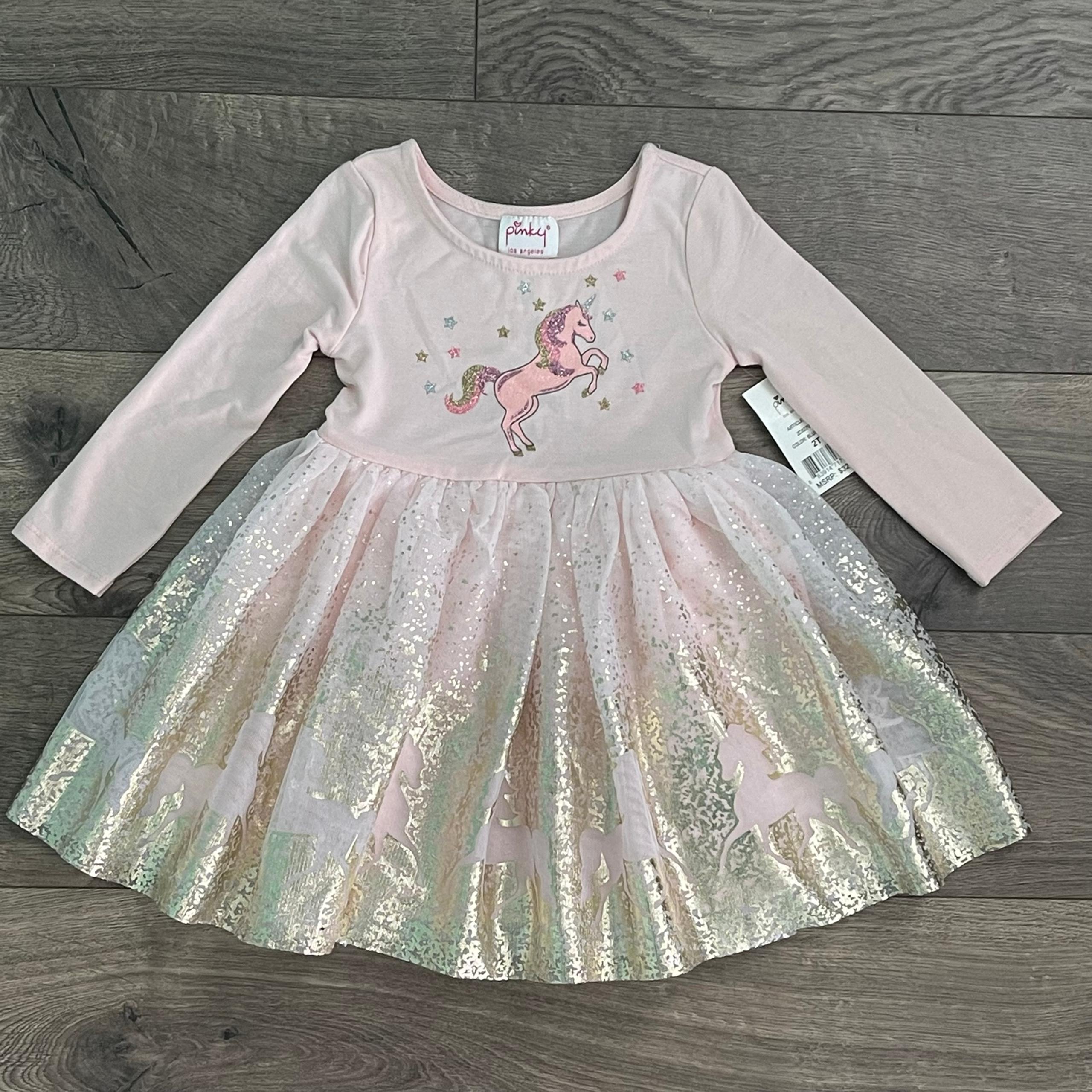 NWT Pinky Los Angeles Pink Unicorn 2T Tulle Dress