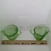 Green Uranium Depression Glass creamer and sugar. Pinwheel pattern