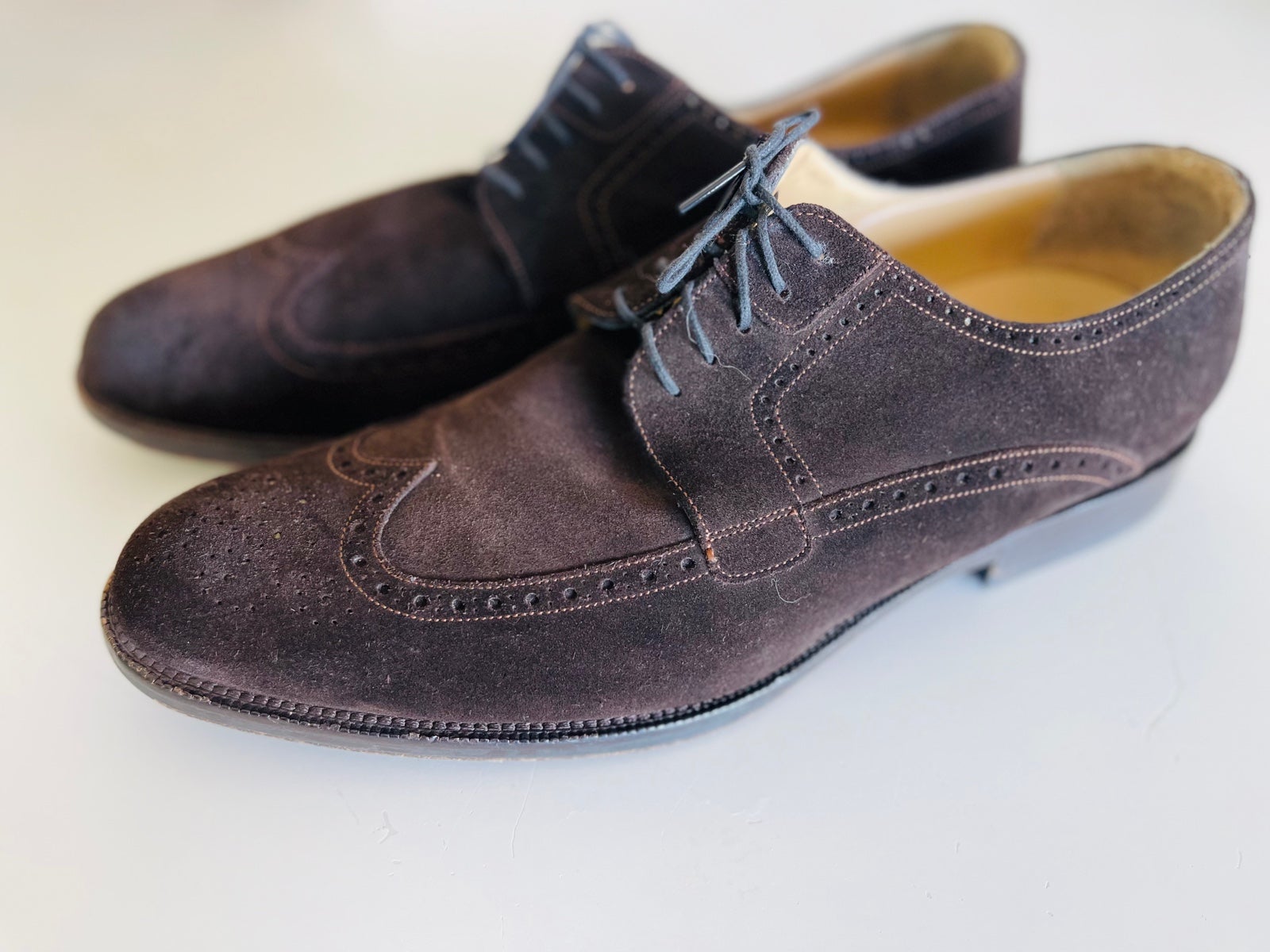Johnston & Murphy Oxford Men's Dark Brown Suede Dress Shoes Sz 13 M Sig Series