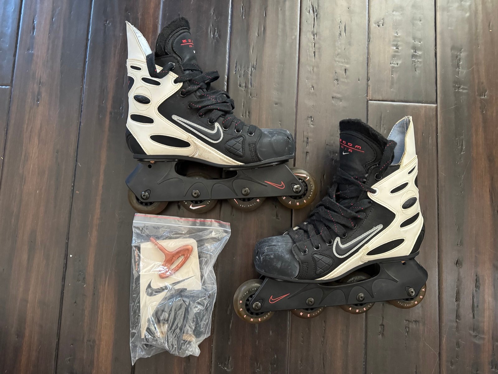 Nike Zoom Air Roller Hockey Inline Roller Skates Size 8 Mens 72mm 78a Wheels