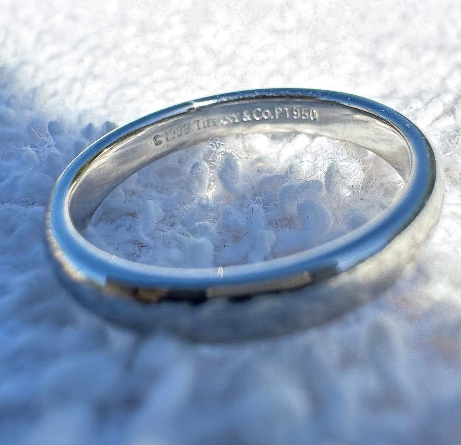 Tiffany & Co Solid 950 Platinum Forever Wedding Band Size 4.5 1,900