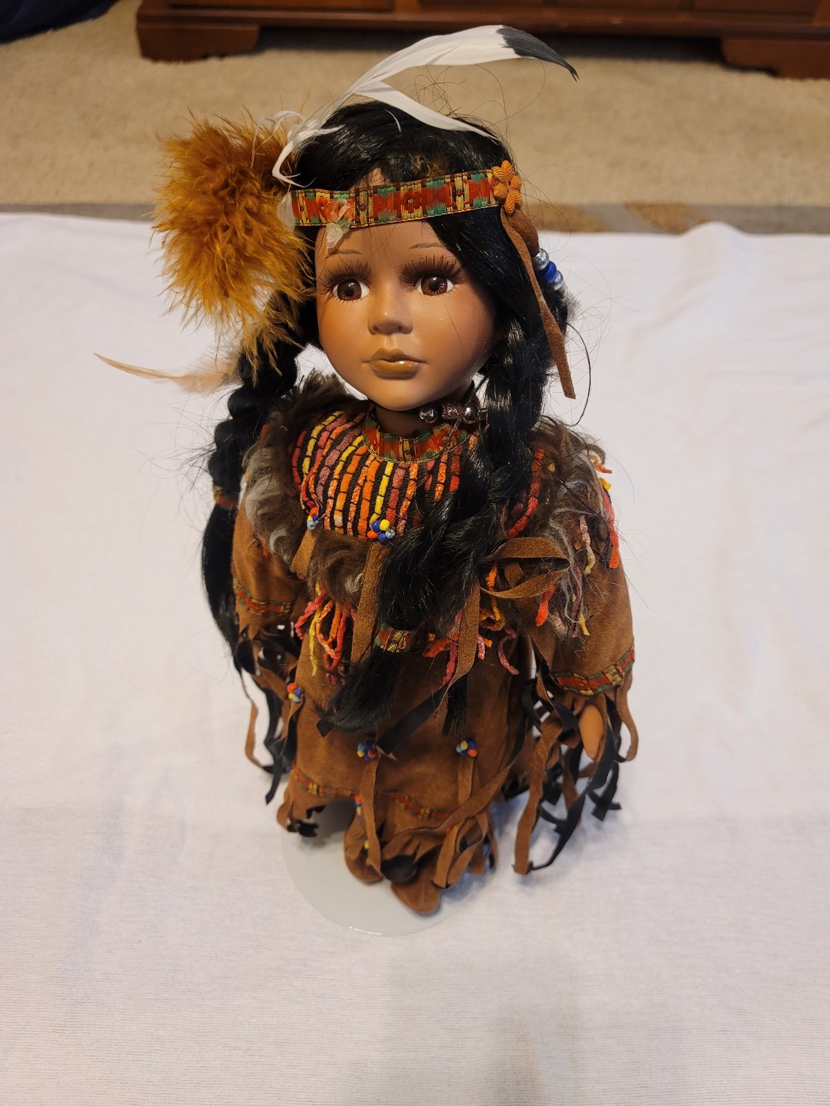 Native American Indian Porcelain Doll