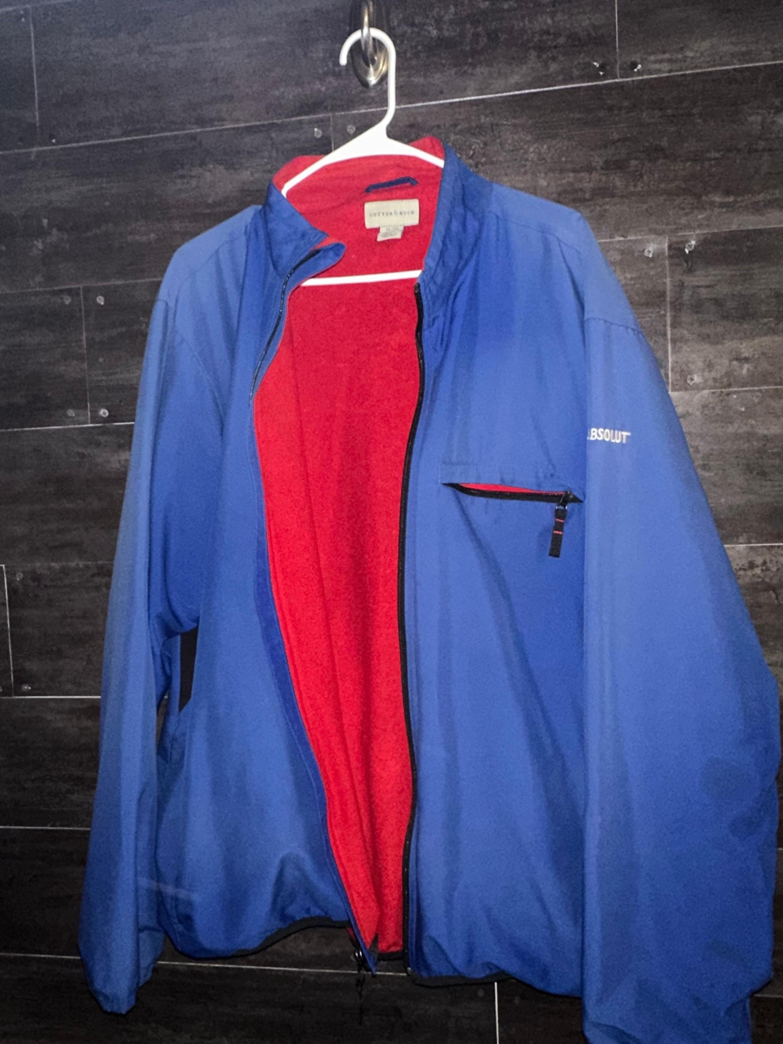 Cutter & Buck Windbreaker Jacket Men's XL Blue Absolute Full Zip Lined