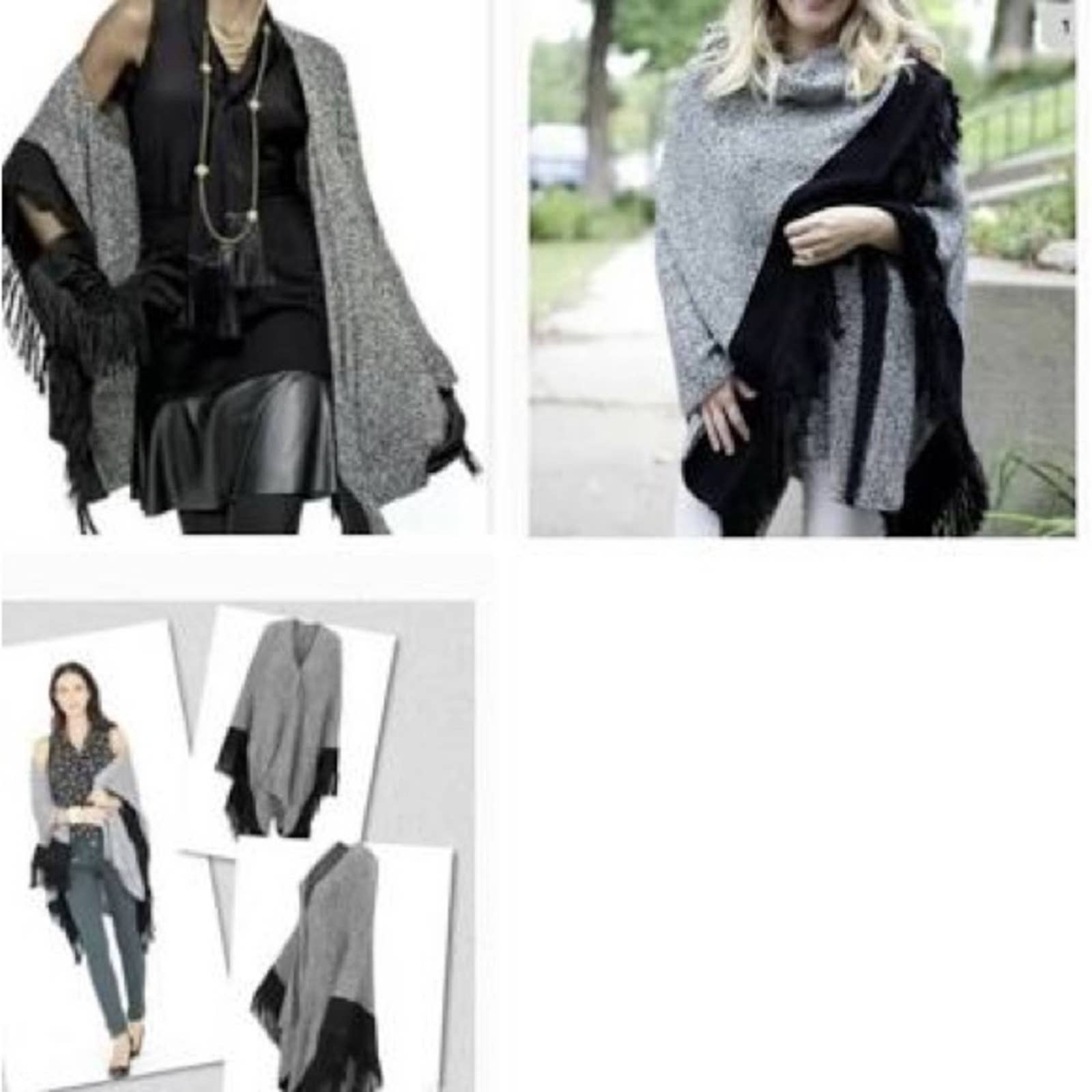 Cabi Pepper Cape Wrap Shawl Sweater in Peppercorn - Size O/S