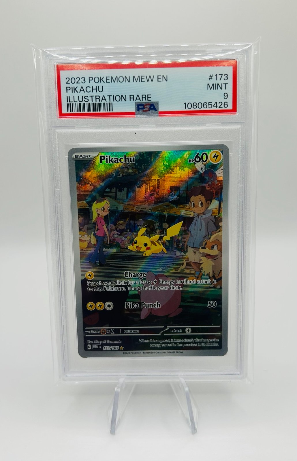 Pokemon 151 Pikachu Special Illustration Rare PSA Mint 9