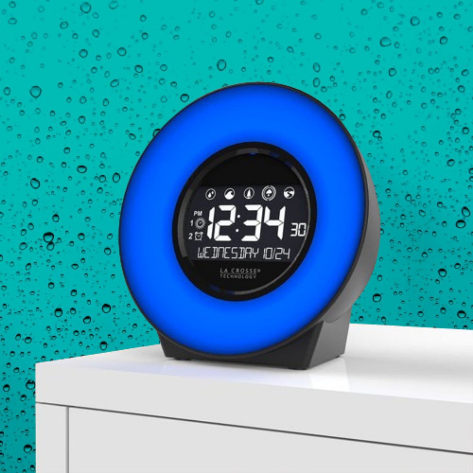 La Crosse Technology Color Changing Mood Light & Nature Sound Alarm Clock