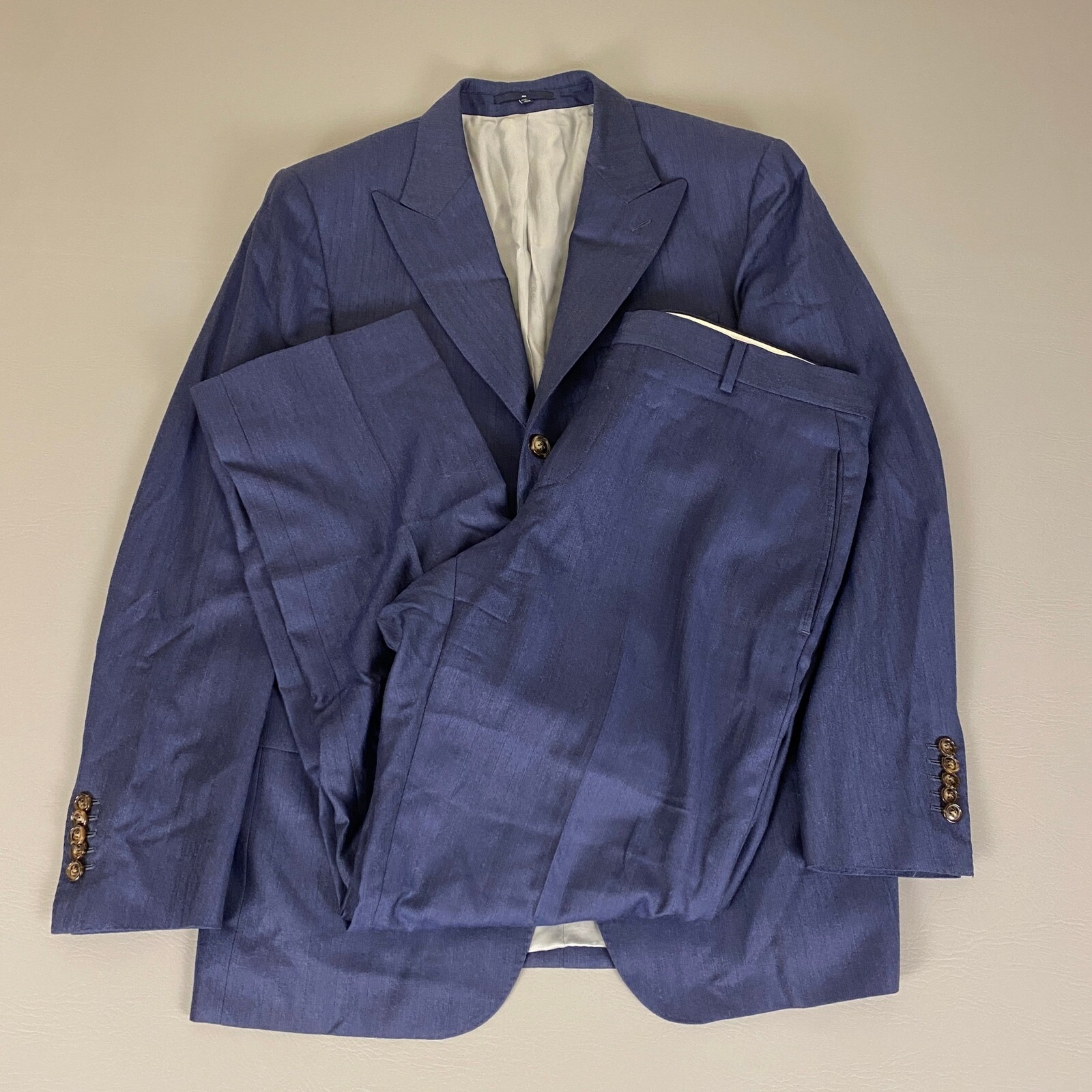 SuitSupply Blazer & Pants Wool Two Piece Suit Set Blue Striped Size 42R x 34W