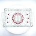 Vintage Walther Crystal GlassGermany Red Hearts Pattern Deli Tray Divided Dish