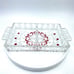 Vintage Walther Crystal GlassGermany Red Hearts Pattern Deli Tray Divided Dish