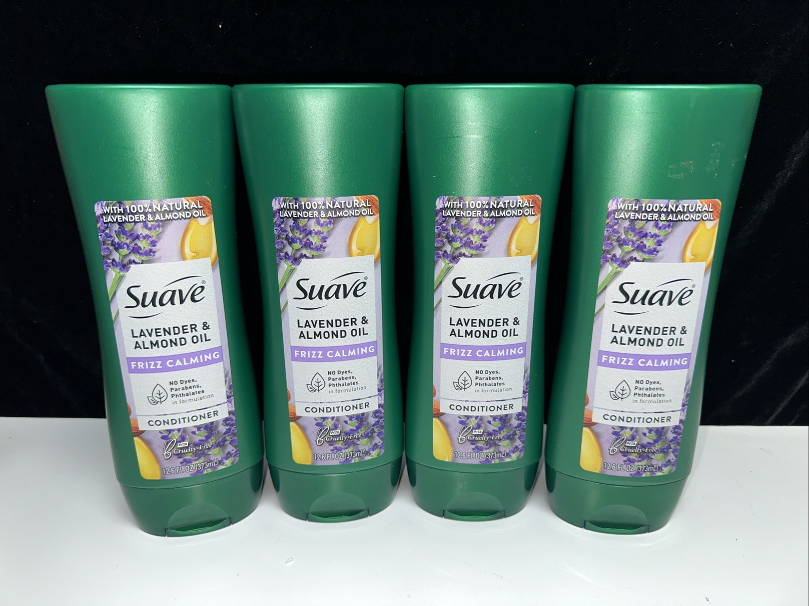 4 PACK Suave - Lavender & Almond Oil - CONDITIONER - 12.6oz each FRIZZ CALMING