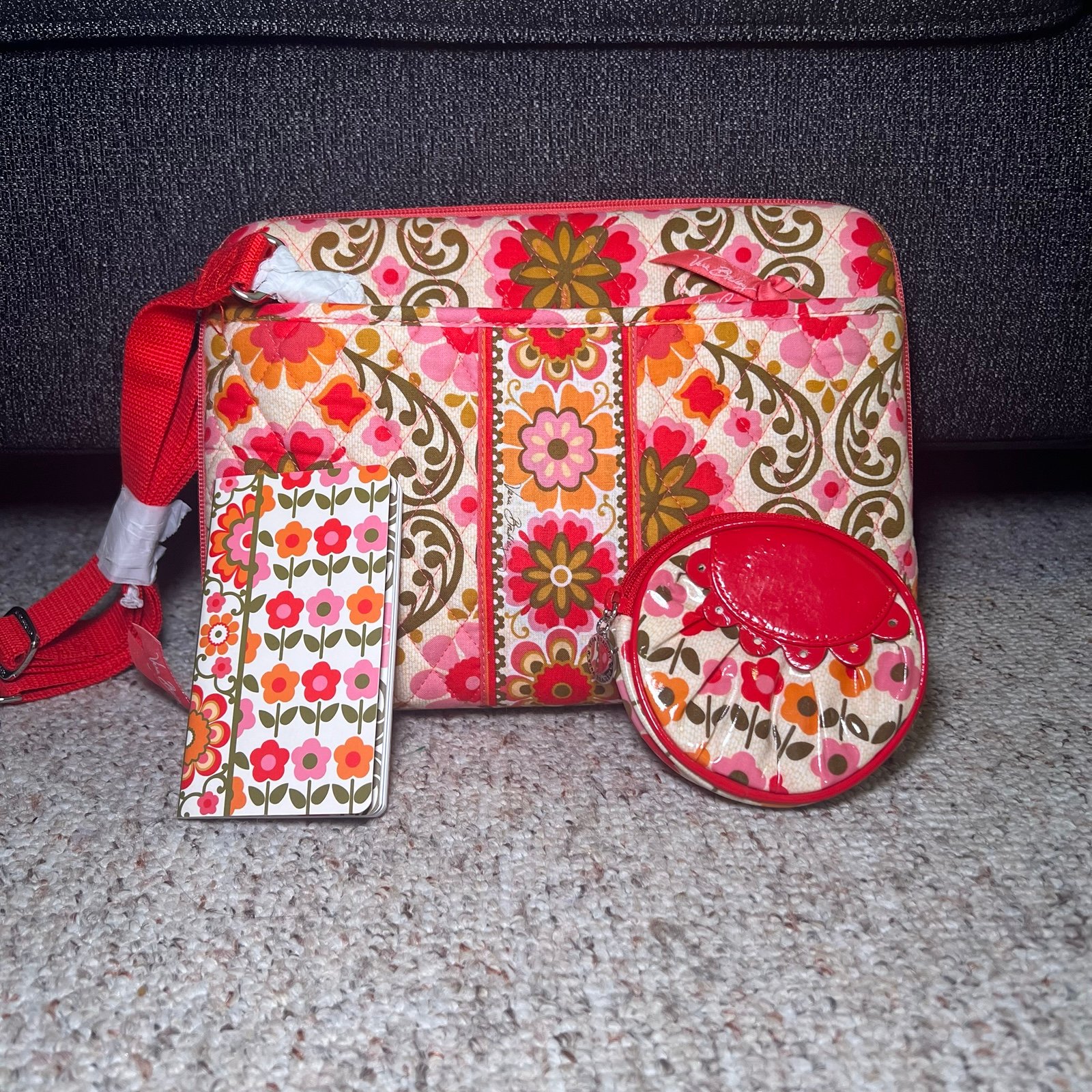 Vera Bradley 12 mini Laptop Hard Case w/Shoulder Strap in Folkloric Set