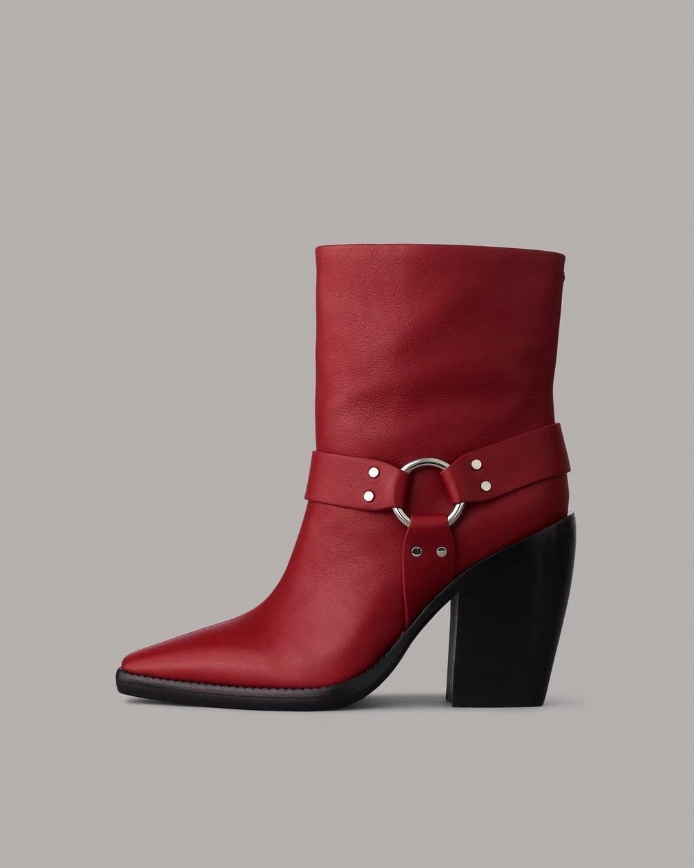 rag & bone Rio Western - Leather Boots - Ruby Red - Size 38