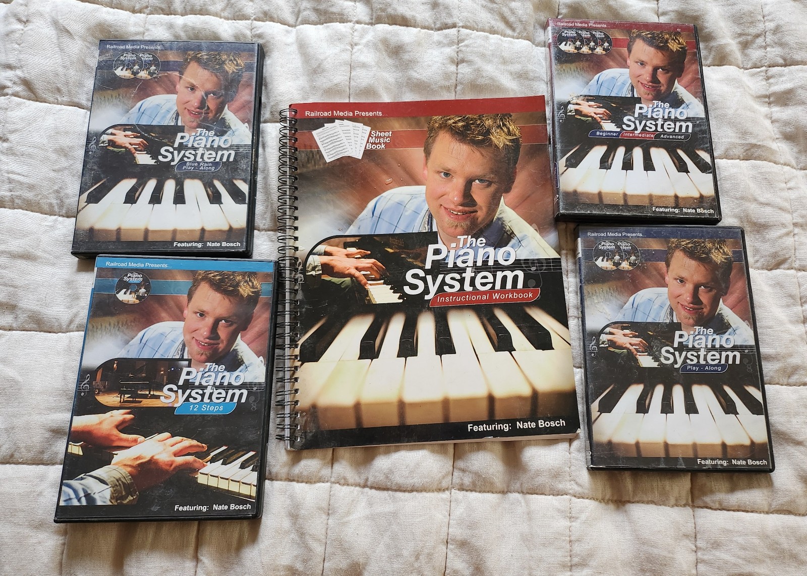 The Piano System Complete Set 8 DVDS By Nate Bosch Plus Sheet Music Book