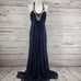 Hoaglund New Flawed Women's 100%Silk Blue Sequins Halter Dress Size 14