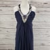 Hoaglund New Flawed Women's 100%Silk Blue Sequins Halter Dress Size 14