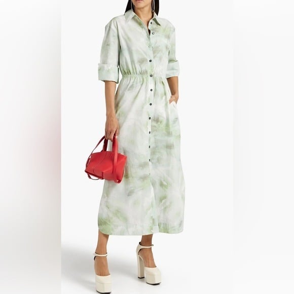 NWOT GANNI Kelly Tie-Dye Button Down Midi Dress