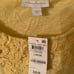 Charter Club Crochet neck and lace sleeves knit top NWT size Large