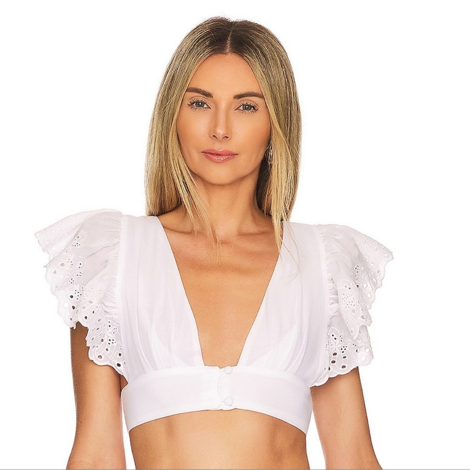 Tularosa Trixie Crop Top in White Large