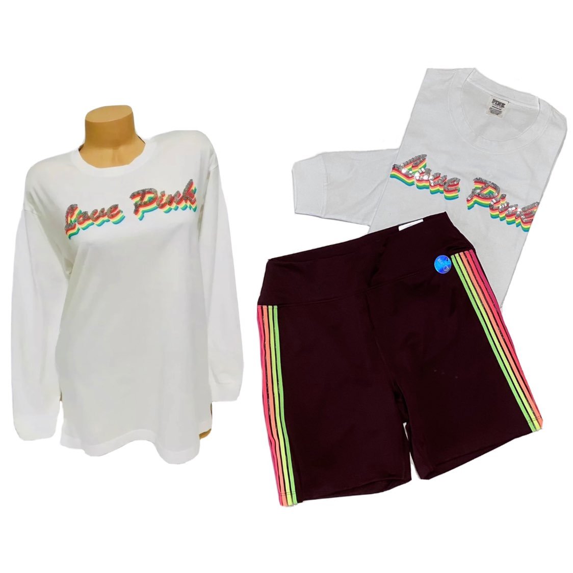 VS PINK Bling Tshirt Classic Shorts Set
