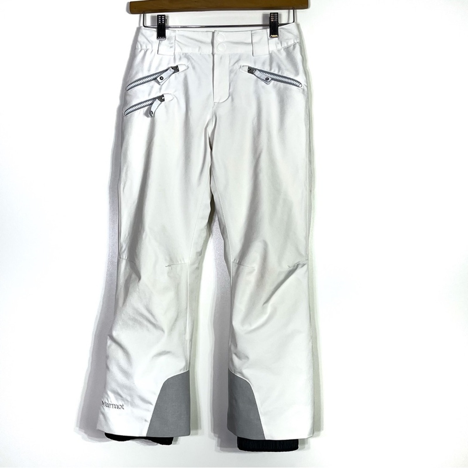 Marmot Kids White/Gray Ski Snow Pants Medium EUC