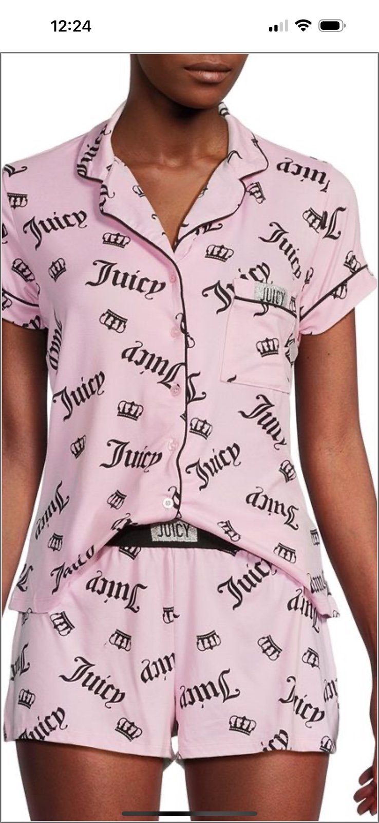 Juicy Couture 3 Piece Pajama set -Super soft-Rhinestone Detail-Size Small