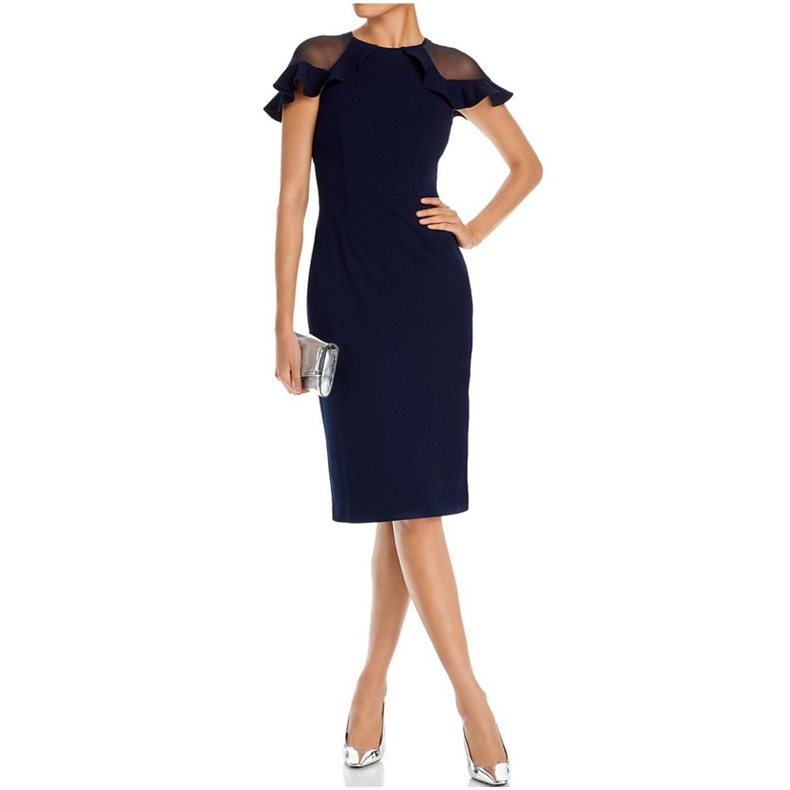 Eliza J. IVORY Ruffle Sleeve Cocktail Dress, Size 2 NEW w/Tag $158