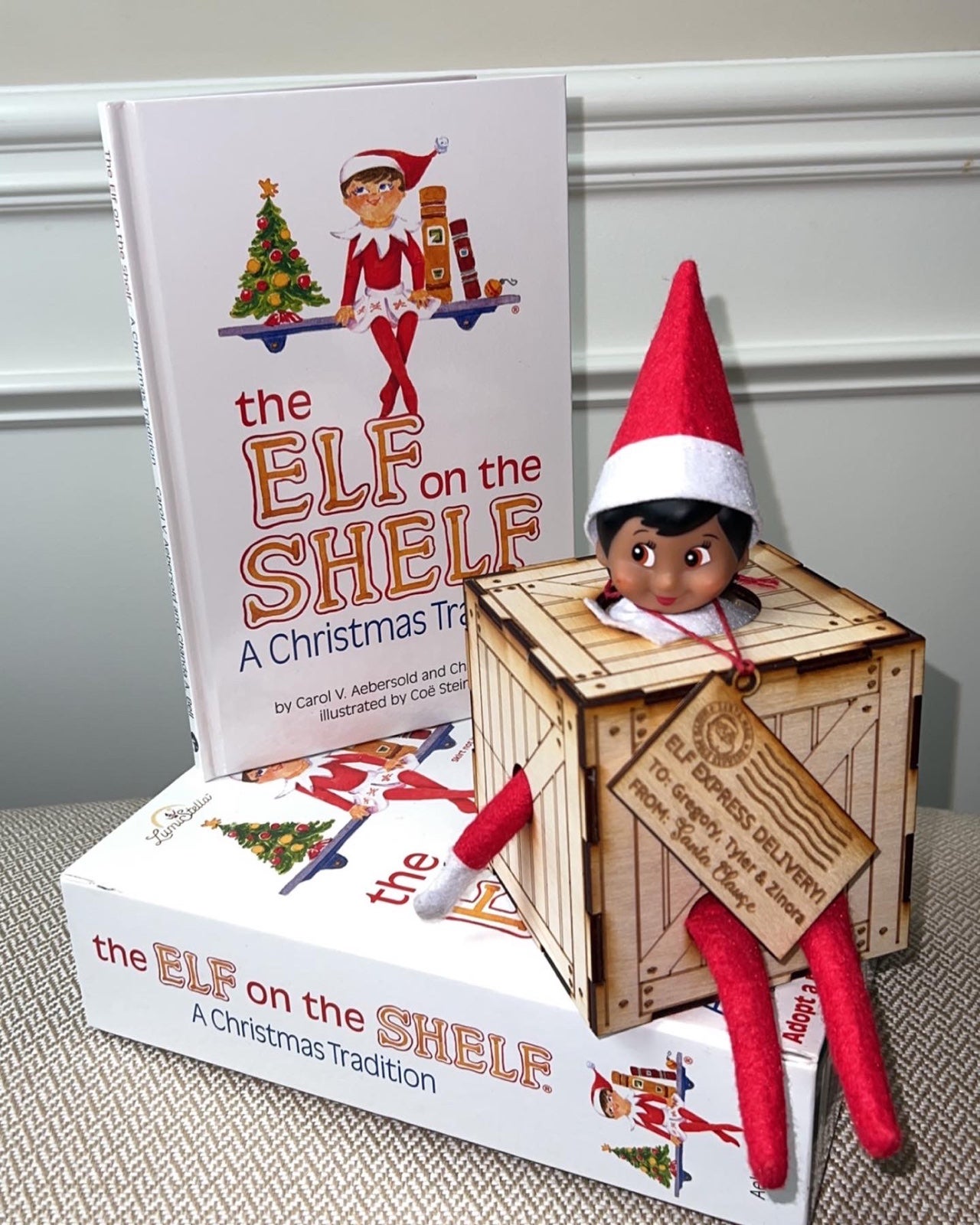 Elf on the shelf EXPRESS DELIVERY box w/ boy elf