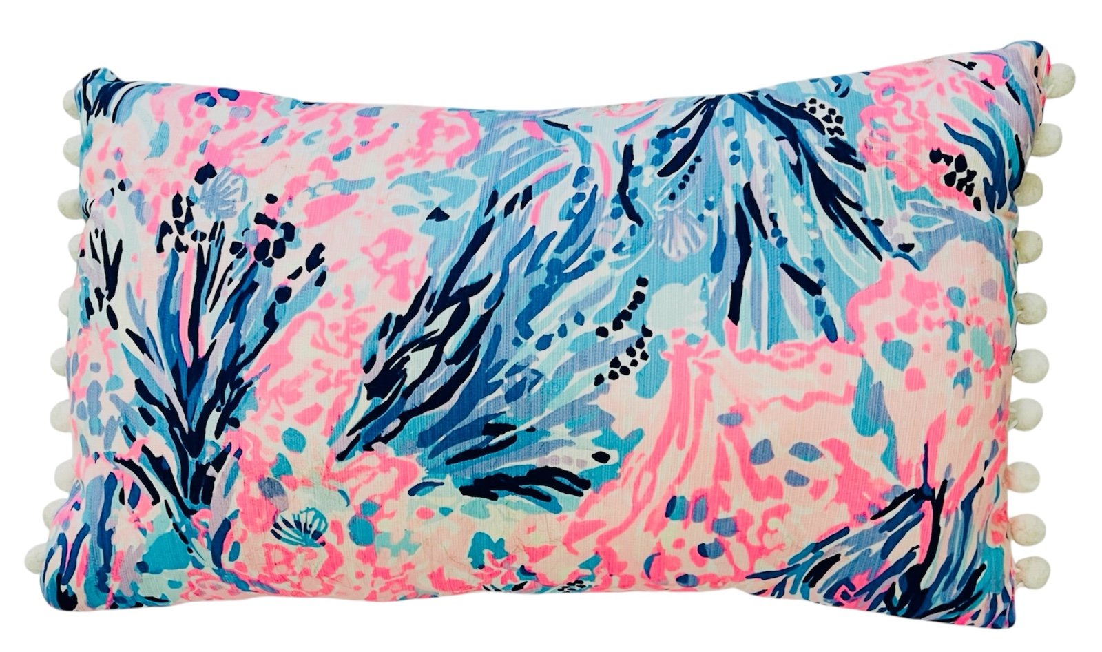 Lilly Pulitzer Indoor/Outdoor Pillow Pom Pom Fringe Pastels