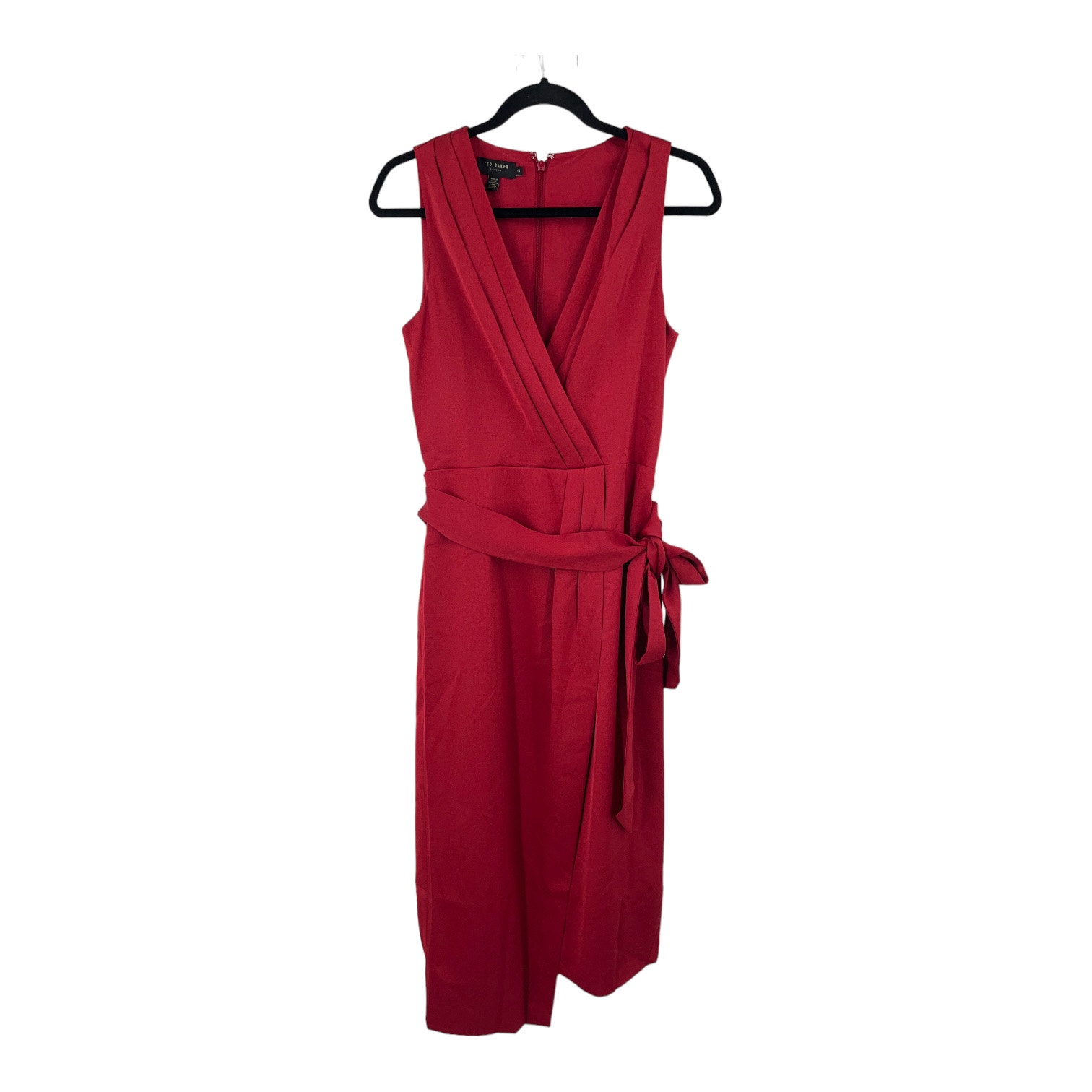 Ted Baker dress red Chrisey fixed wrap midi size 2 (US 6)