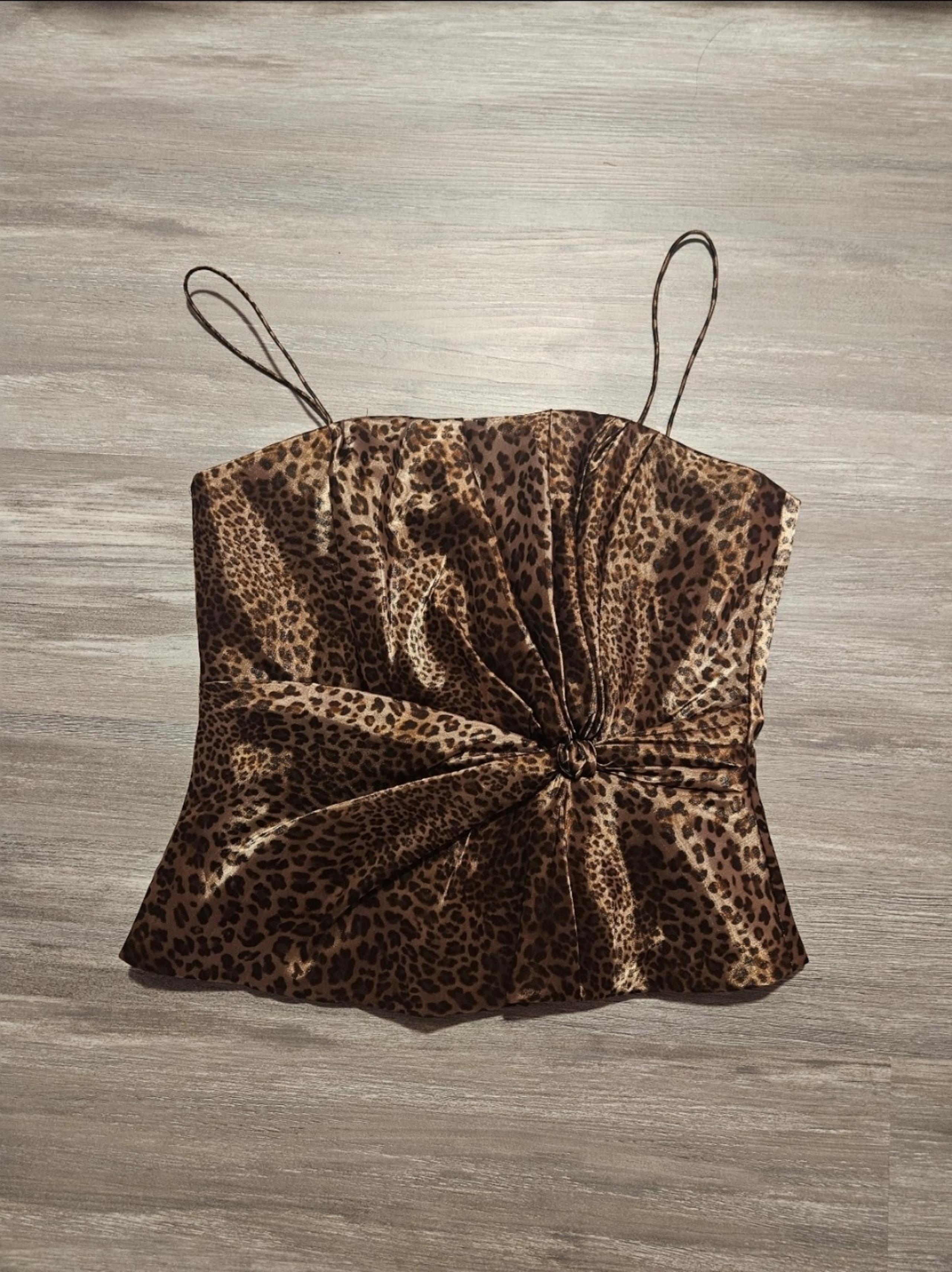 leopard print y2k corset top M/L