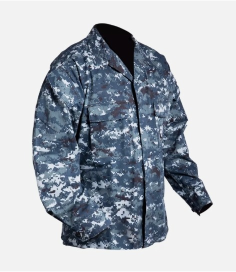 SMALL US NAVY NWU TYPE 1 BLUE DIGITAL CAMOUFLAGE BLUEBERRY UNIFORM JACKET SI 979