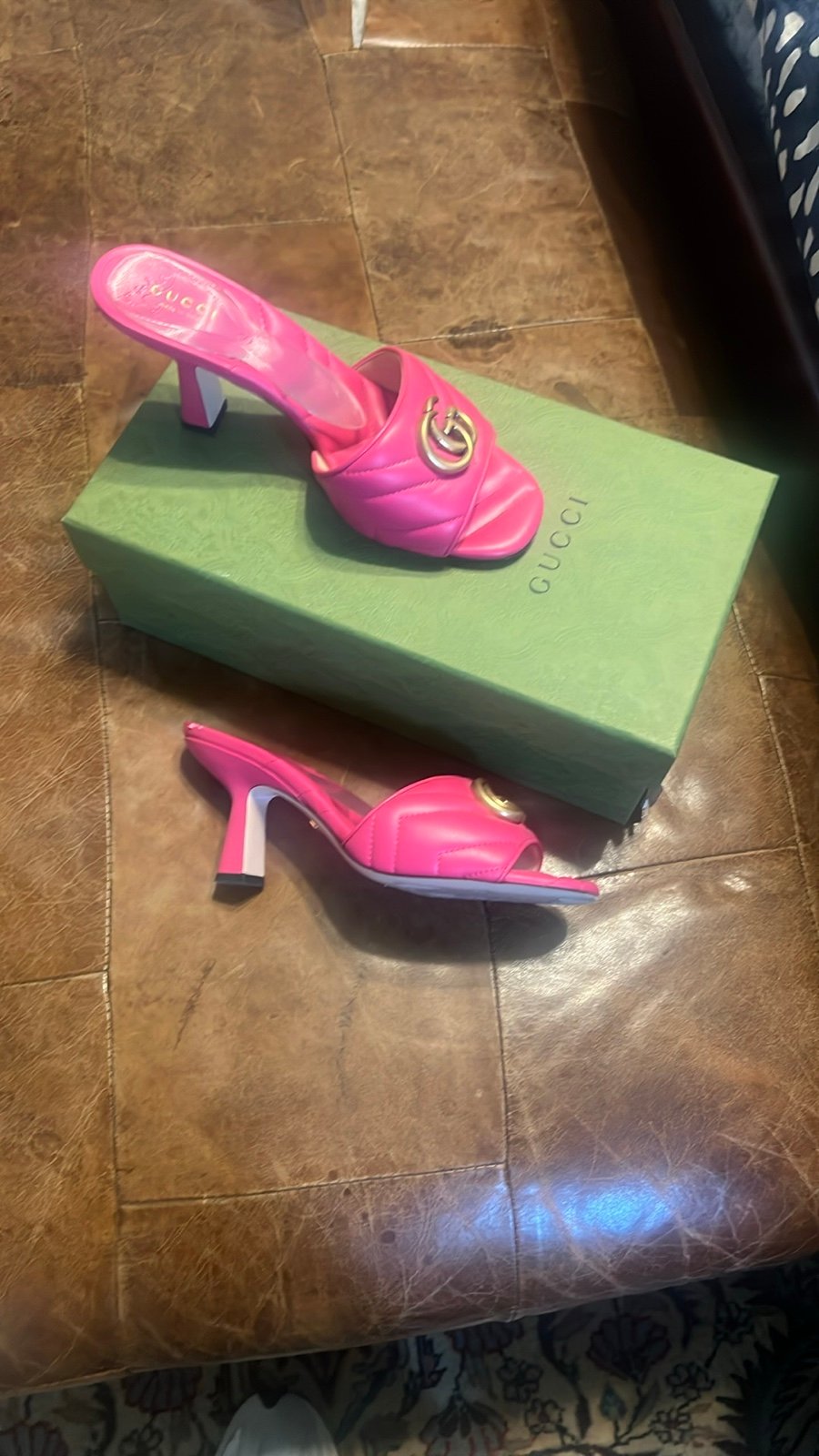 Gucci Pink Quilted Slide Sandals GG Napa Matelasse Marmot 75mm pink slide sandal