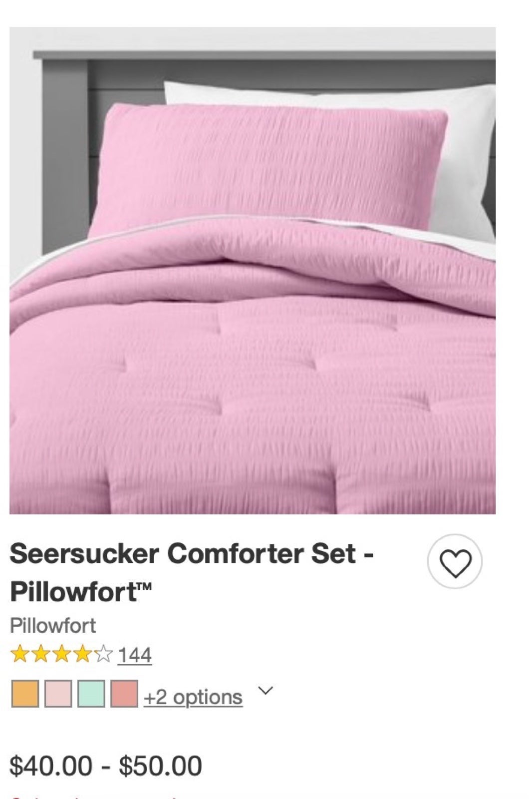 Pillowforte Pink Twin Bedding