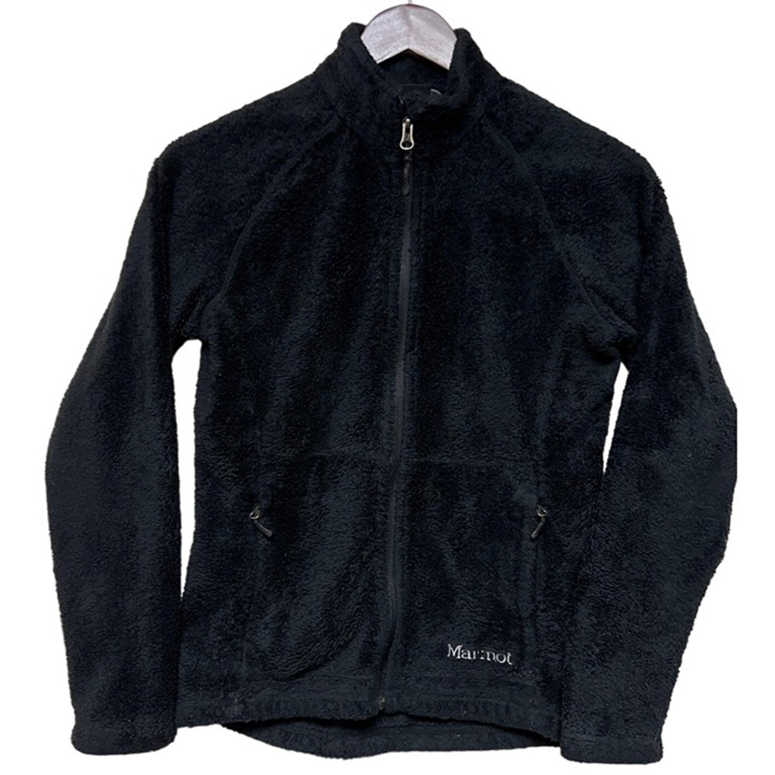 Marmot Black Fuzzy Fleece Full Zip Long Sleeve Jacket Women's Size Small