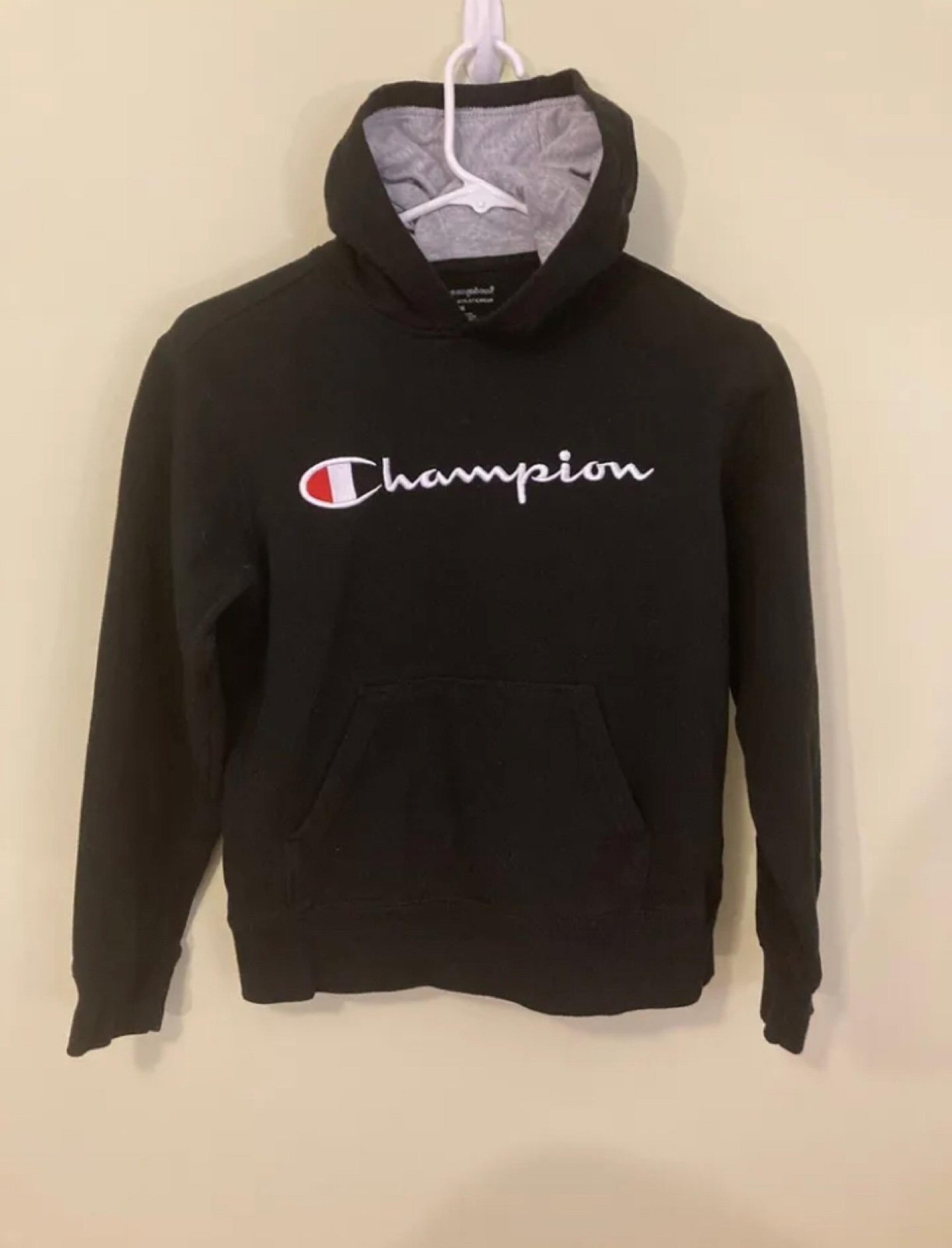 Kids Black Champion Hoodie Sweatshirt