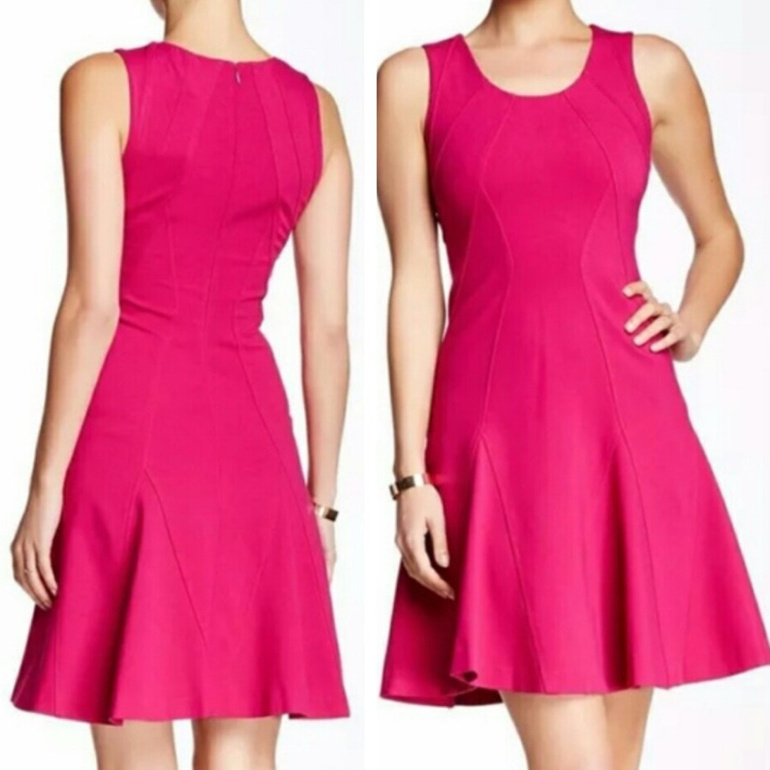 DVF Diane Von Furstenberg Alice Dress 4 Pink Fit & Flare A-Line Mini Ponte Party