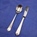 Wallace Lotus 18/8 Stainless Steel Butter Knife And Sugar Spoon Flatware KOREA
