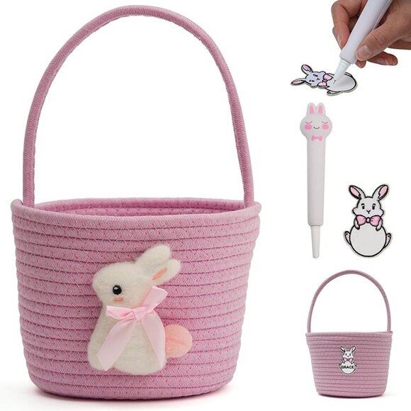 NEW Easter Baskets with Bunny Decoration for Kids