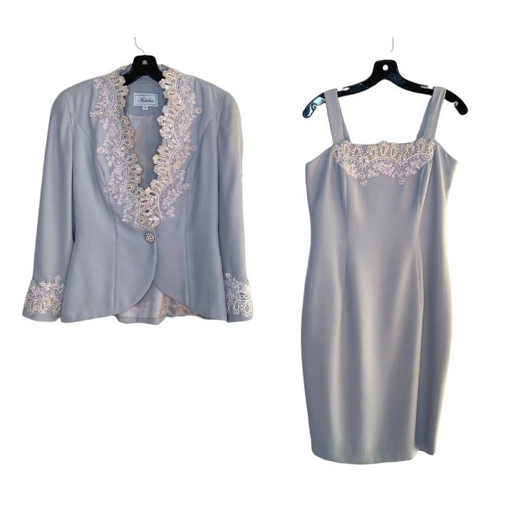 Nahdrée Victor Costa Vintage Formal Evening Dress Suit Set