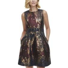 NWT Vince Camuto Womens Jacquard A-Line Dress Size 6