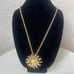 Vintage sunflower pendant/brooch necklace gold tones rhinestones by KJL