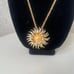 Vintage sunflower pendant/brooch necklace gold tones rhinestones by KJL