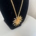 Vintage sunflower pendant/brooch necklace gold tones rhinestones by KJL