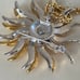 Vintage sunflower pendant/brooch necklace gold tones rhinestones by KJL