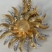 Vintage sunflower pendant/brooch necklace gold tones rhinestones by KJL